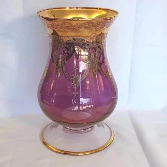 Vintage Other - Vintage Italian hand blown purple art glass vase